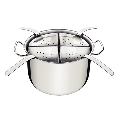 Cozi-Pasta Tramontina Profesional de Acero Inoxidable con 4 Divisiones Ø30 cm 13,5 L Sin E