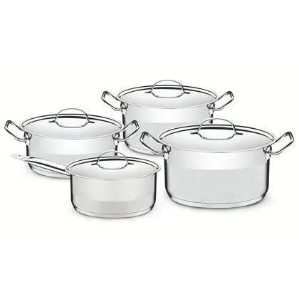 Juego de Ollas Batería de Cocina Tramontina Professional Acero Inoxidable 8 Piezas