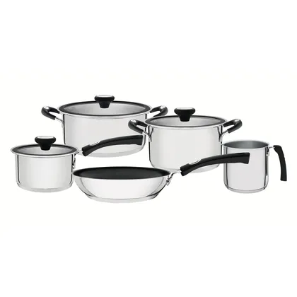Juego de Ollas Batería de Cocina Tramontina Solar Silicone Acero Inoxidable 10 Piezas