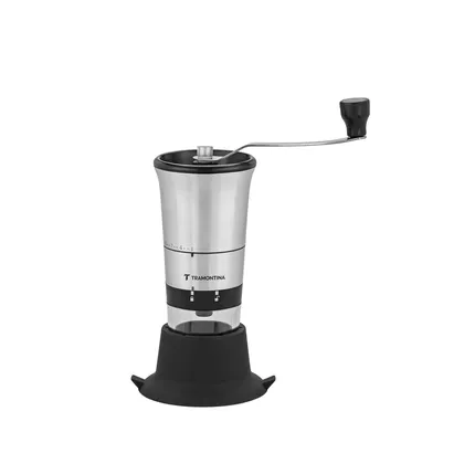 Molinillo para café de acero inoxidable con cuerpo de acrílico con molino de cerámica Tram