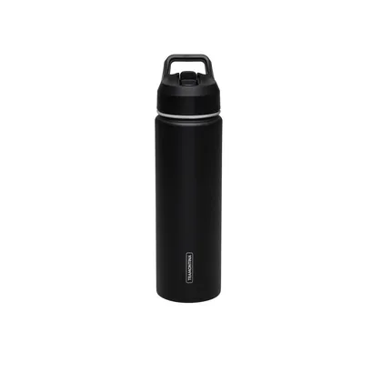 Termo con Sorbete Tramontina 650 ml en Acero Revestido Negro