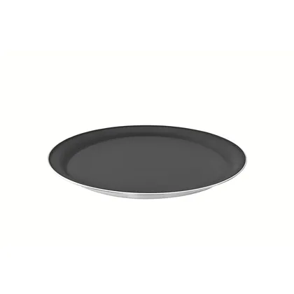 Bandeja redonda Service de acero inoxidable con revestimiento interno antideslizante de 40