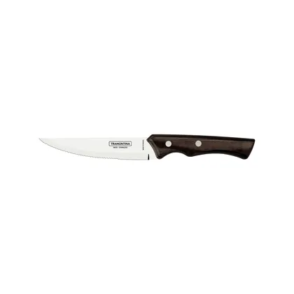 Cuchillo para Asado Jumbo Tramontina con Lámina de Acero Inoxidable y Mango en Madera Trat