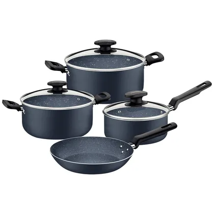 Batería de cocina Tramontina en aluminio con revestimiento interno y externo con antiadher