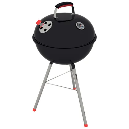 Grill a carbón TCP-450L Tramontina con tapa con termómetro de acero esmaltado, parrilla y