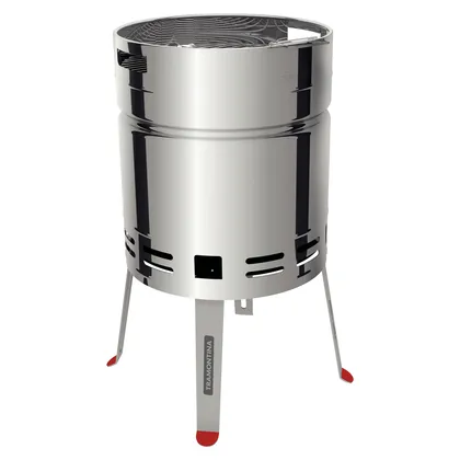 Grill a Carbón Tramontina TCP 400 de Acero Inoxidable con Bandeja para Carbón de Acero Esm