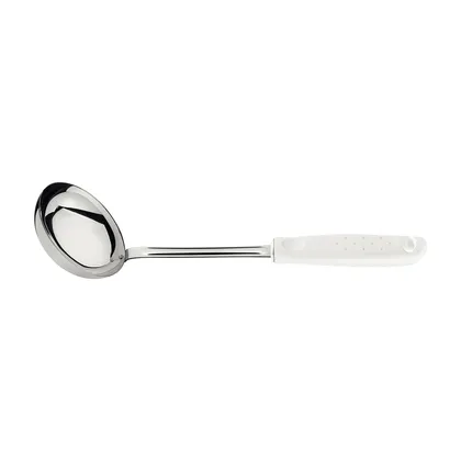 Cucharón Tramontina Utilità en Acero Inoxidable con Mango de Polipropileno Blanco
