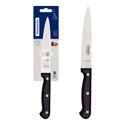 Cuchillo Utility Tramontina Ultracorte con Lámina de Acero Inoxidable y Mango de Polipropi