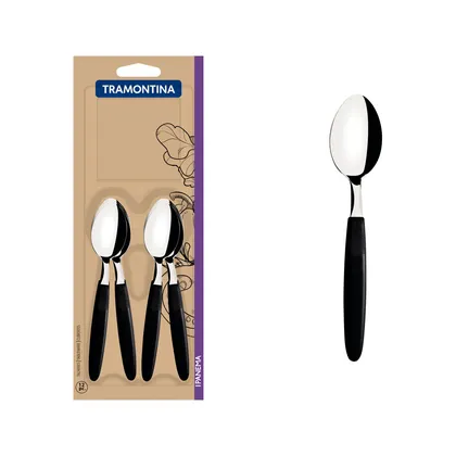 Juego de Cucharas de Té Tramontina Ipanema con Láminas de Acero Inoxidable y Mangos de Pol