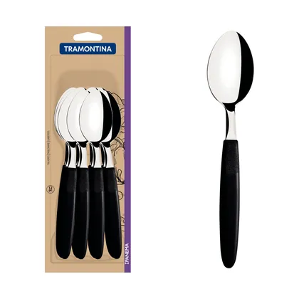 Juego de Cucharas de Mesa Tramontina Ipanema con Láminas de Acero Inoxidable y Mangos de P