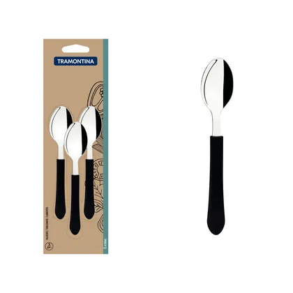 Juego de Cucharas para Té Tramontina Leme con Láminas en Acero Inoxidable y Mangos de Poli