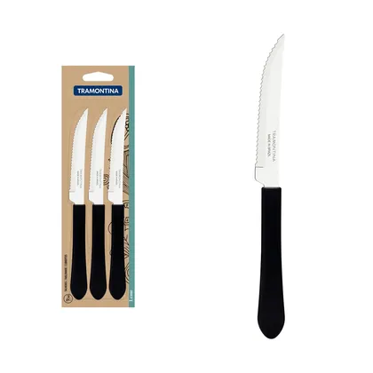 Juego de Cuchillos para Asado Tramontina Leme con Láminas en Acero Inoxidable y Mangos de