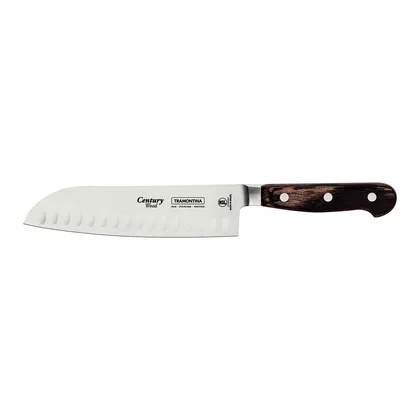 Cuchillo Santoku Tramontina Century Wood con Lámina de Acero Inoxidable y Mango de Madera