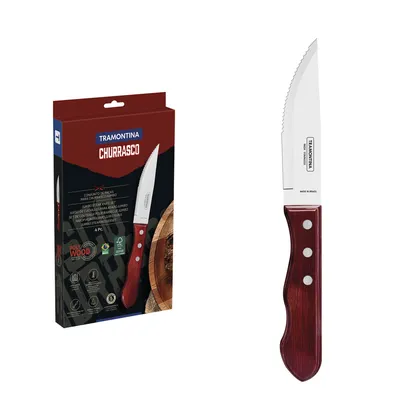Juego de Cuchillos para Asado Jumbo Tramontina de Acero Inoxidable y Mango Rojo Polywood,