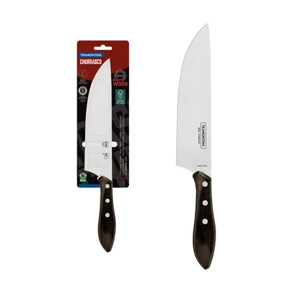 Cuchillo para Carne Tramontina con Lámina de Acero Inoxidable y Mango de Madera Tratada Po