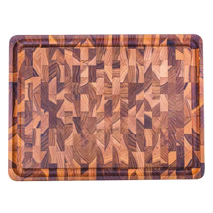 Tabla Cubus Rectangular Tramontina Churrasco en Madera Teca 45 x 34 cm