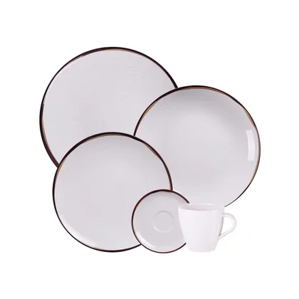 Vajilla Tramontina Canyon Pardo en Porcelana Decorada 20 Piezas