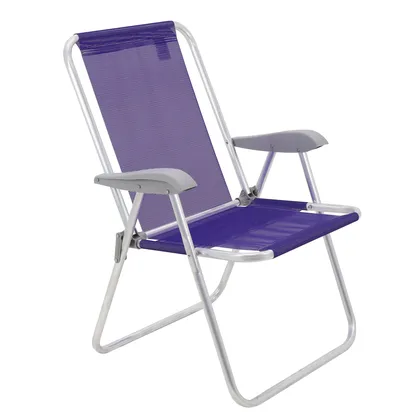 Silla de Playa Tramontina Creta Master en Aluminio con Asiento Violeta