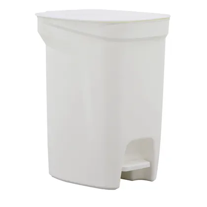 Basurero Tramontina Compact Pedal en Polipropileno Blanco con Asta en Acero Galvanizado 10