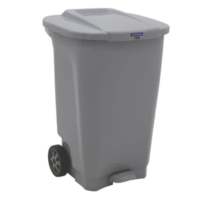 Basurero Tramontina T-Force en Polipropileno Gris con Ruedas 100 L