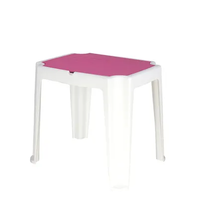 Mesa Infantil Tramontina Versa en Polipropileno Rosa y Blanco
