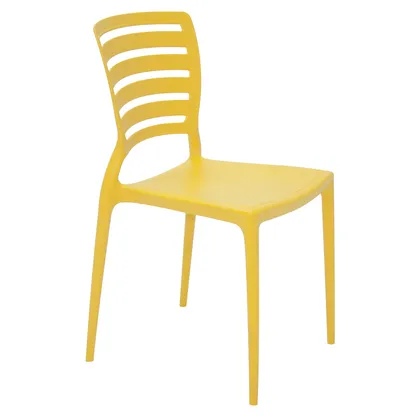 Silla Tramontina Summa Sofia en Polipropileno y Fibra de Vidrio Amarillo con Respaldo Hori