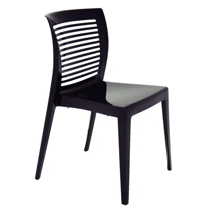 Silla Tramontina Summa Victória en Polipropileno Negro con Respaldo Horizontal