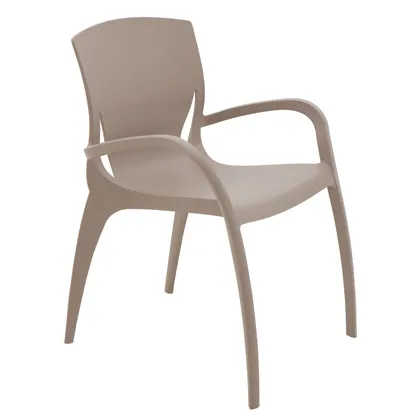 Silla Tramontina Summa Clarice de Polipropileno y Fibra de Vidrio con Reposabrazos Suede