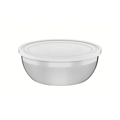 Recipiente Tramontina Freezinox redondo de acero inoxidable con tapa Plástica 22 cm 2,9 L