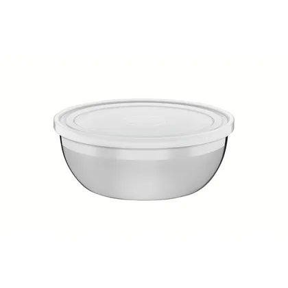 Recipiente Tramontina Freezinox redondo de acero inoxidable con tapa plástica 20 cm 2,2 L