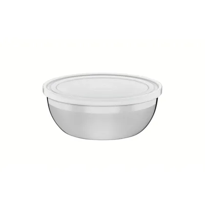 Recipiente Tramontina Freezinox redondo de acero inoxidable con tapa plástica 18 cm 1,6 L