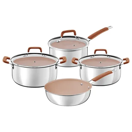 Batería de Cocina Tramontina Romagna en Acero Inoxidable y Aluminio con Revestimiento Inte