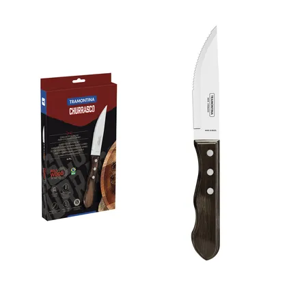 Juego de Cuchillos para Asado Jumbo Tramontina de Acero Inoxidable y Mango Castaño Polywoo