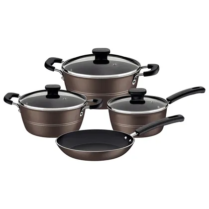 Batería de cocina Tramontina Sicília en aluminio con revestimiento interno y externo de an