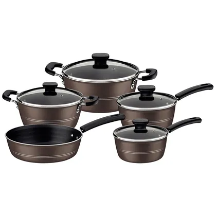 Batería de cocina Tramontina Sicília en aluminio con revestimiento interno y externo de an