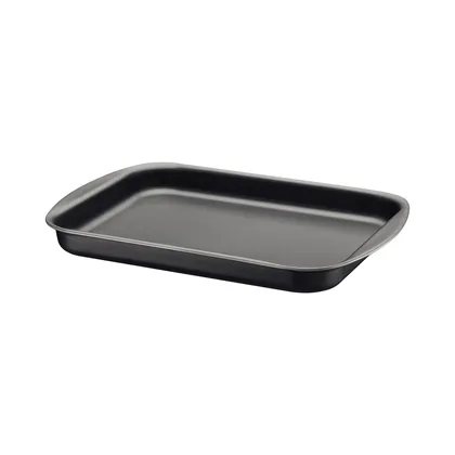 Asadera rectangular rasa Tramontina Brasil en aluminio con revestimiento interno y externo